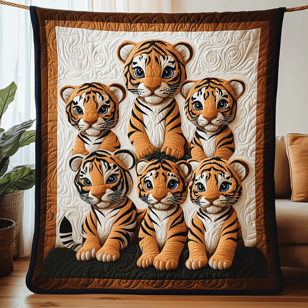 Adorable Baby Tiger Quilted Blanket Best Couch Throw Blanket Tiger Christmas Gifts For Adults