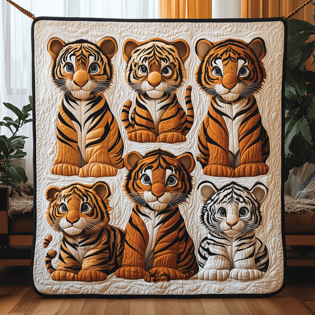 Adorable Baby Tiger Quilted Blanket Cute Throw Blanket Items Themed Unique Tiger Christmas Gifts