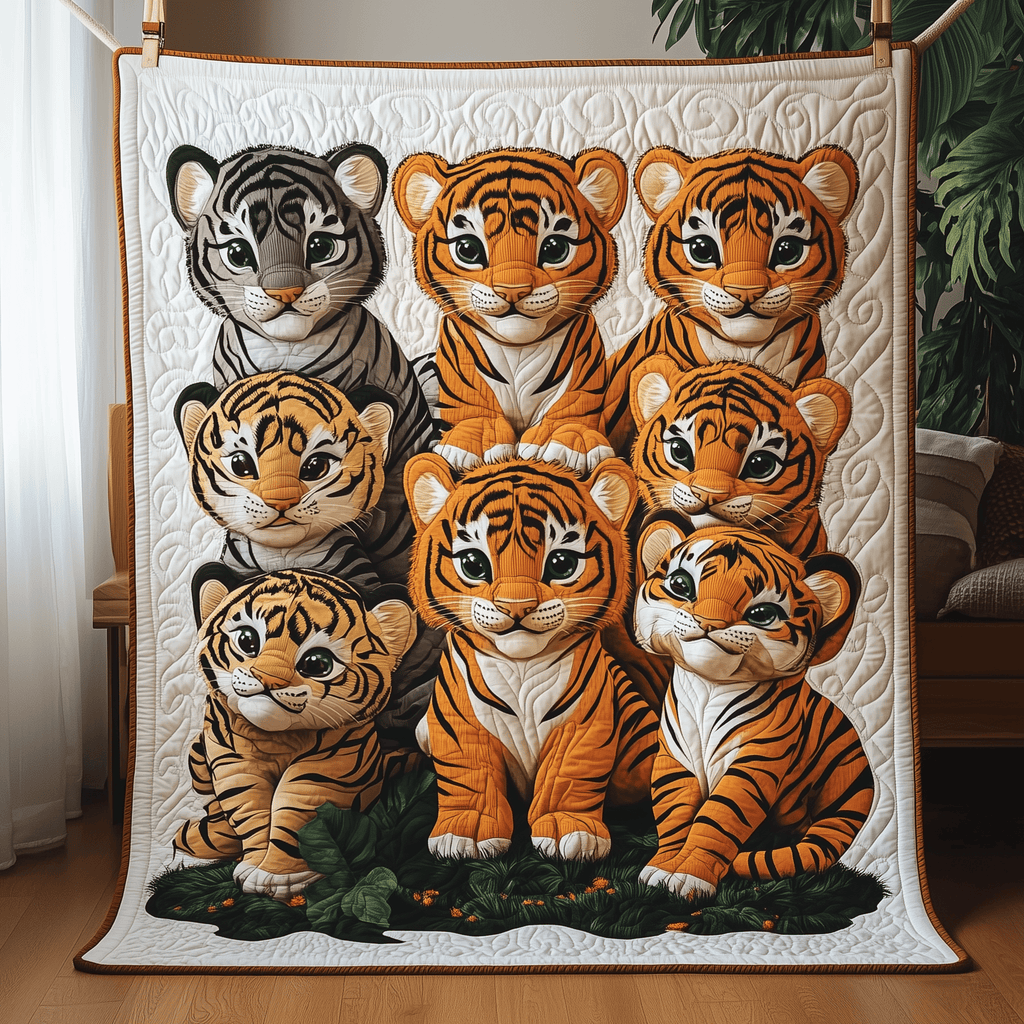 Adorable Baby Tiger Quilted Blanket Cute Throw Blanket Items Themed Unique Tiger Christmas Gifts
