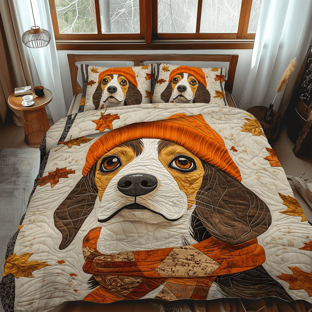 Adorable Beagle Quilted Bedding Set Beagle Dog Lover Xmas Present Ideas