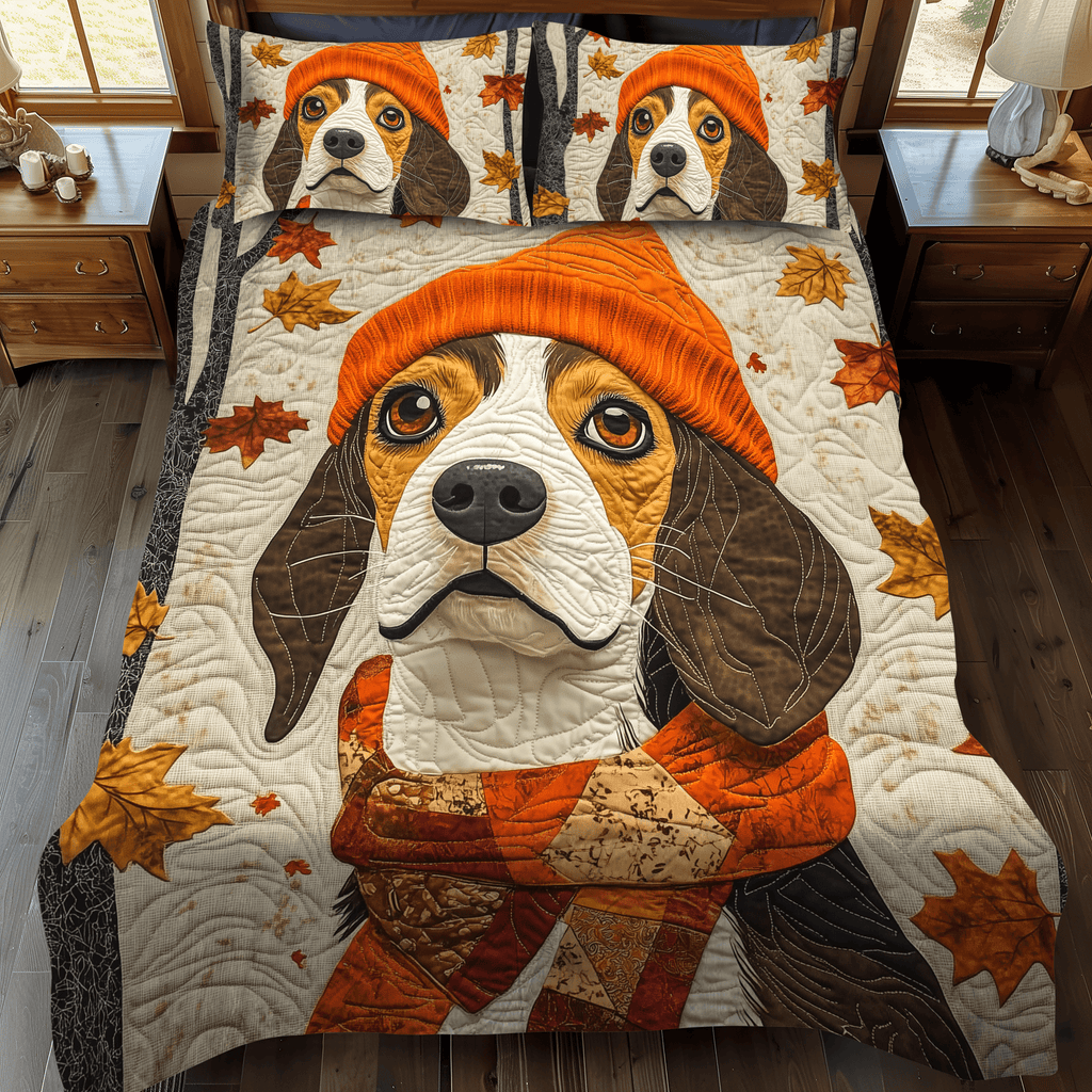 Adorable Beagle Quilted Bedding Set Beagle Dog Lover Xmas Present Ideas