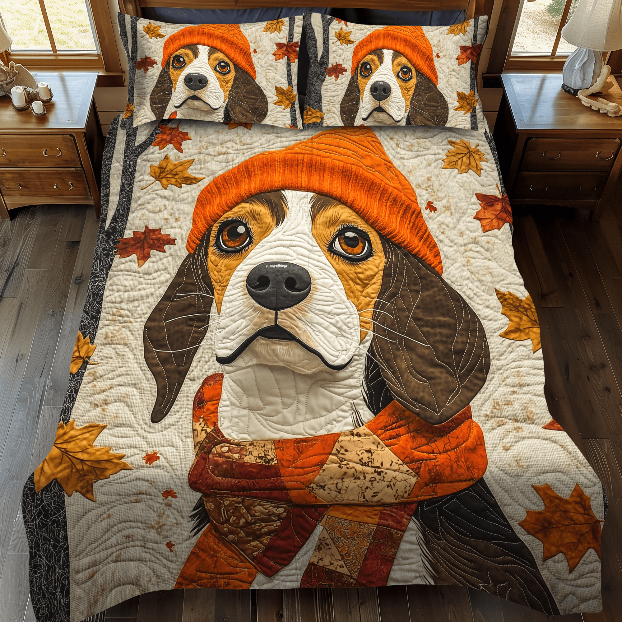 Adorable Beagle Quilted Bedding Set Beagle Dog Lover Xmas Present Ideas