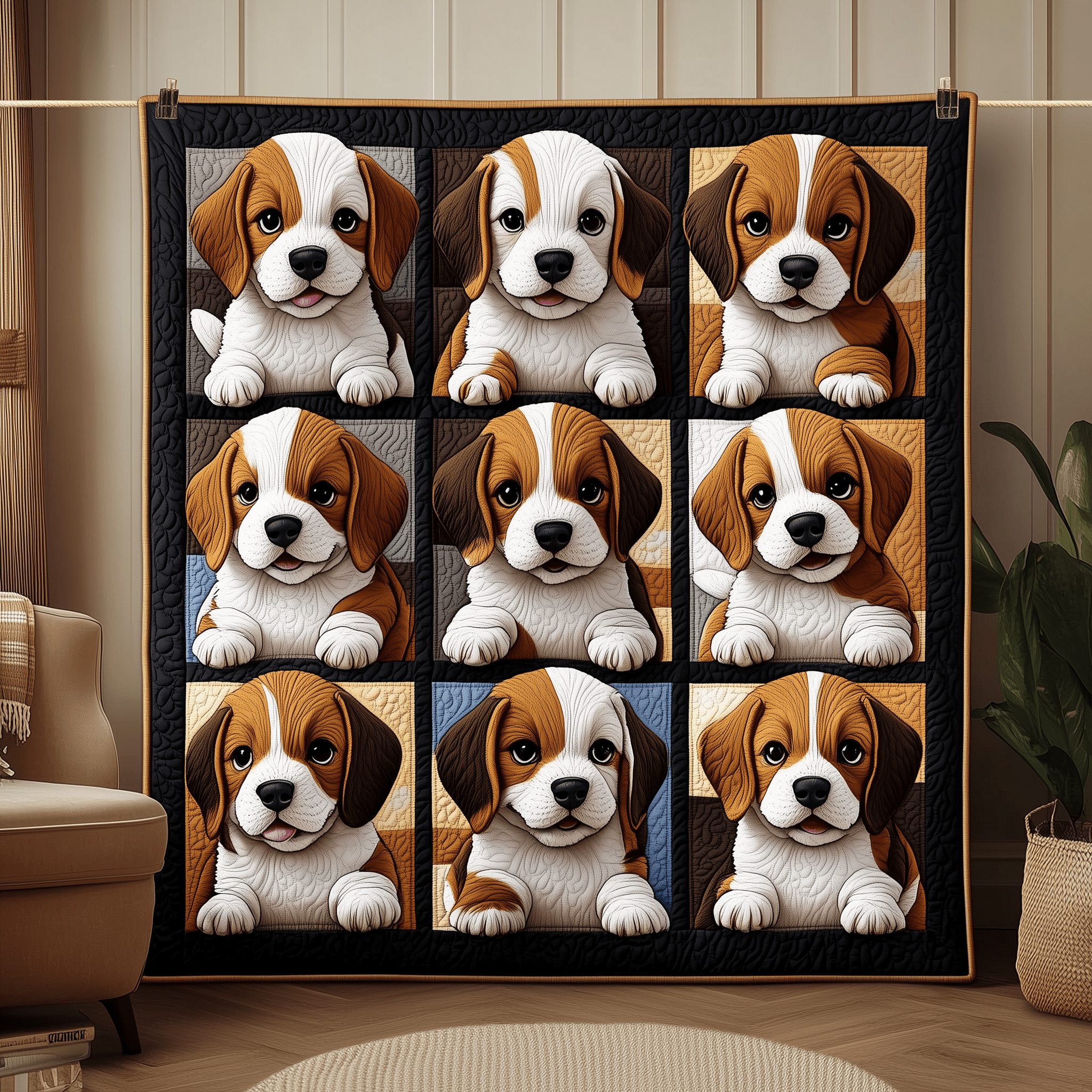 Adorable Beagle Quilted Blanket Sofa Throw Blanket Themed Christmas Beagle Gifts For Him Her