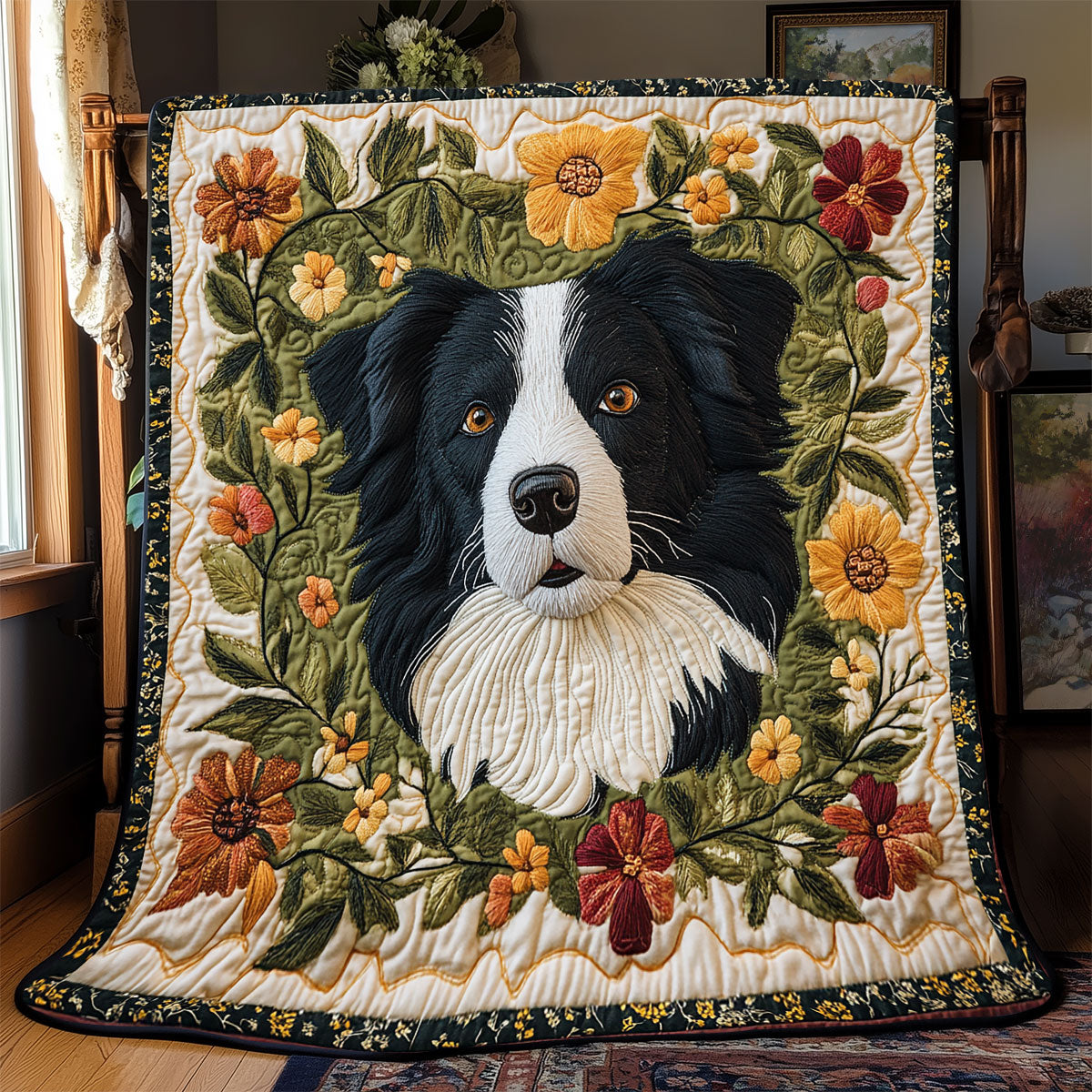 Adorable Border Collie Quilt Blanket Best Mother’s Day Present For Dog