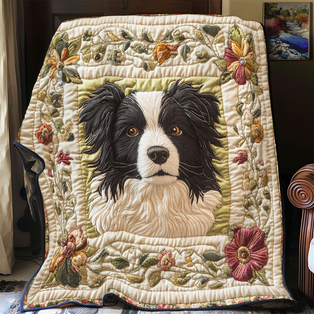 Adorable Border Collie Quilt Blanket Gifts For New Dog Owners