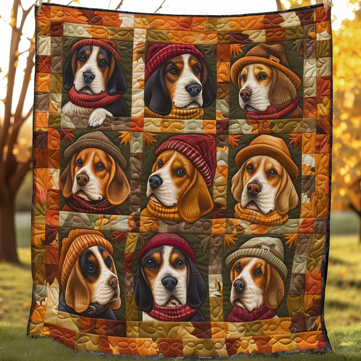 Adorable Beagles Quilt Blanket Patriotic Gifts For Men